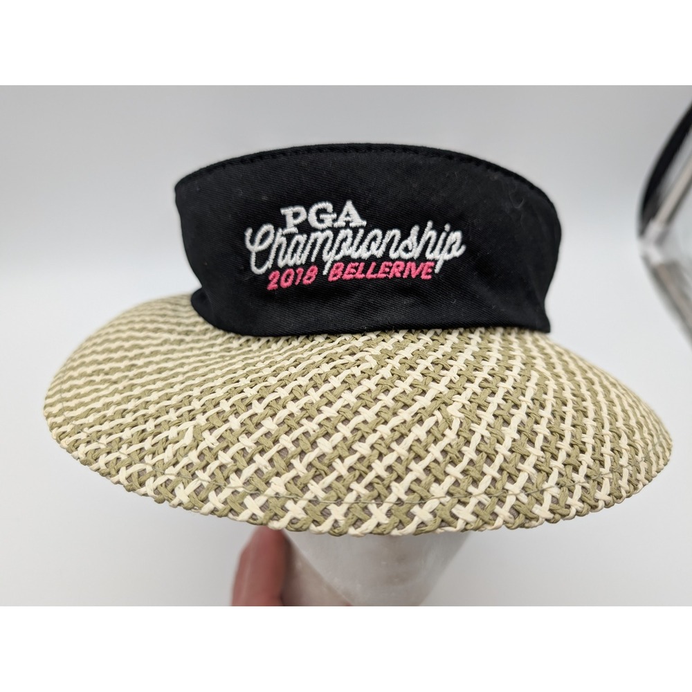 Kate Lord PGA Championship 2018 Bellerive Golf Visor Black Straw Bow KTV4ML M/L